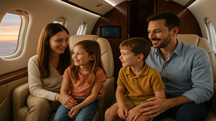 Семейный отдых на частном самолёте