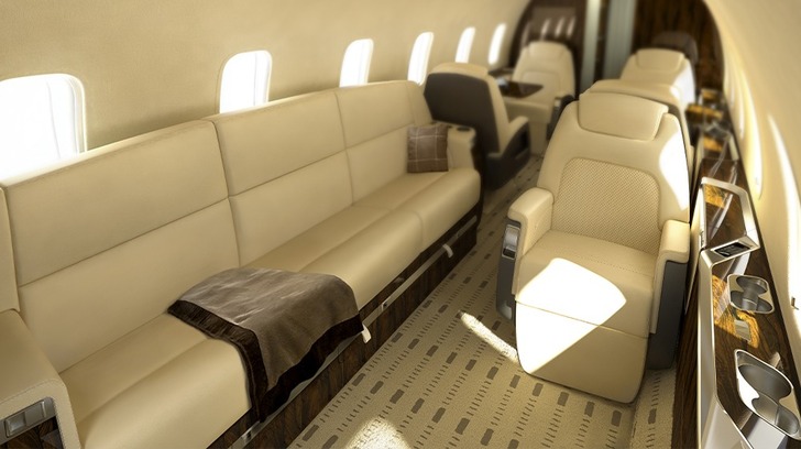 Внутри бизнес-джета